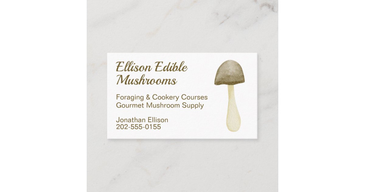 Watercolor Mushroom Business Card Zazzle