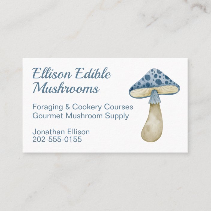 Watercolor Mushroom Business Card