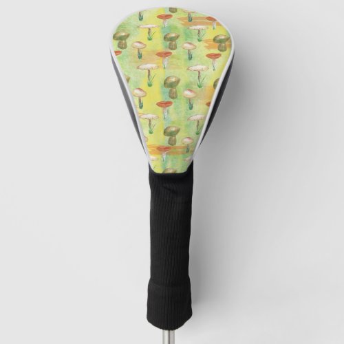 Watercolor mushroom glade golf head cover