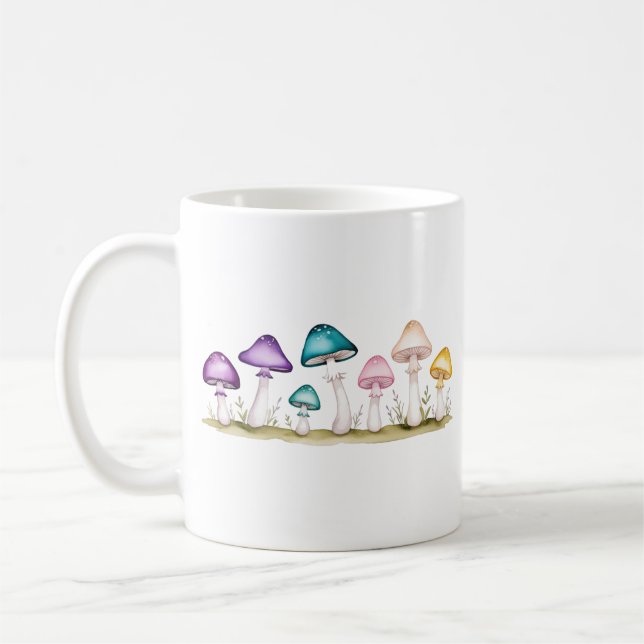 Watercolor mushroom illustration Mug (Left)