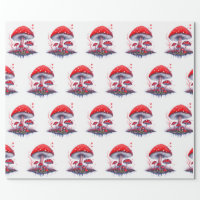 Mushroom Christmas Santa Wrapping Paper