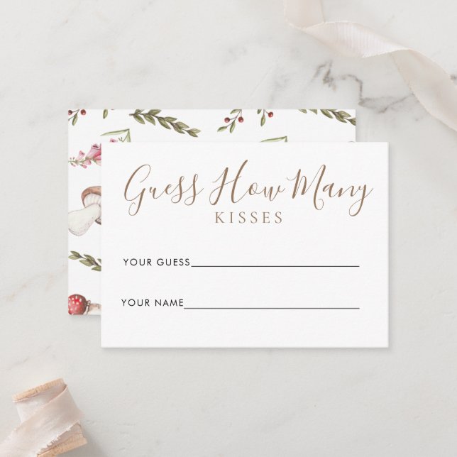 Watercolor Mushroom Shower Game Card (Front/Back In Situ)