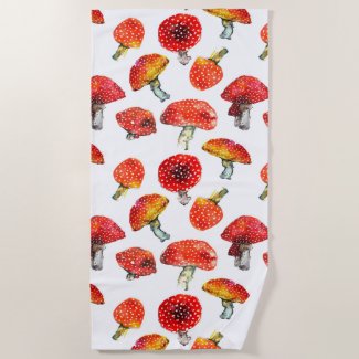 Watercolor mushrooms Cute fall pattern