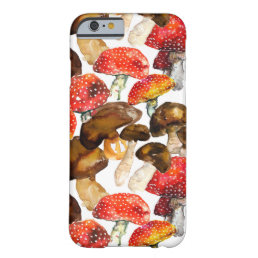 Watercolor mushrooms Cute fall pattern Barely There iPhone 6 Case