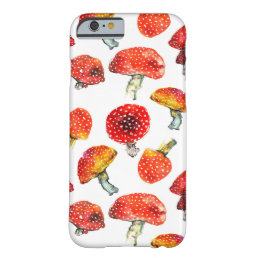 Watercolor mushrooms Cute fall pattern Barely There iPhone 6 Case