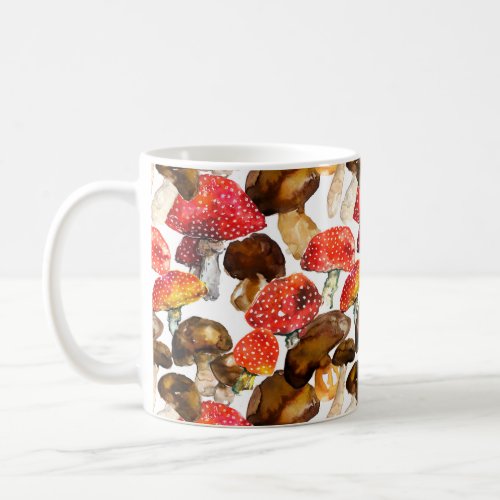 Watercolor mushrooms Cute fall pattern Coffee Mug