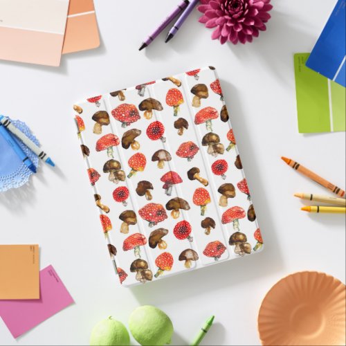 Watercolor mushrooms Cute fall pattern iPad Smart Cover