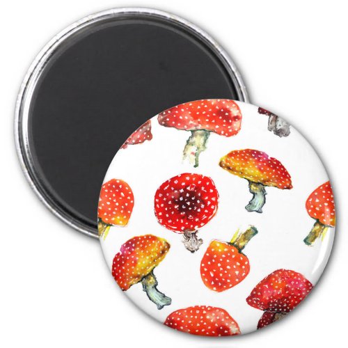 Watercolor mushrooms Cute fall pattern Magnet