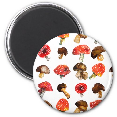 Watercolor mushrooms Cute fall pattern Magnet