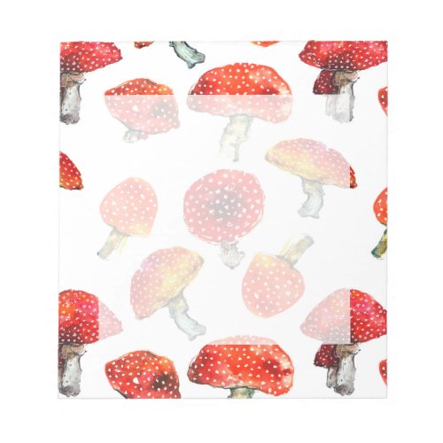 Watercolor mushrooms Cute fall pattern Notepad