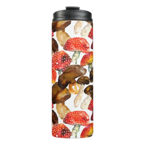 Watercolor mushrooms Cute fall pattern Thermal Tumbler