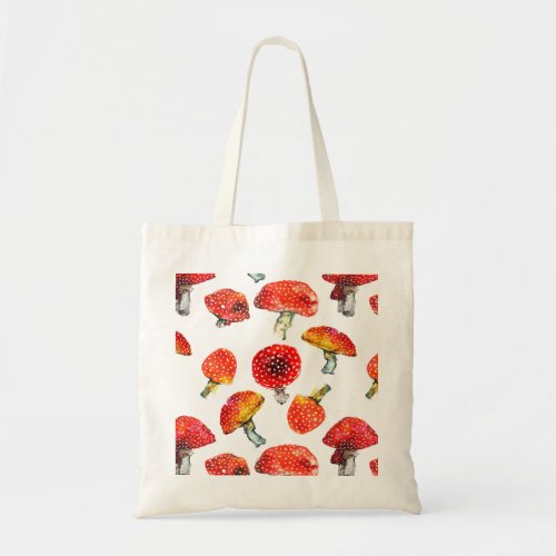 Watercolor mushrooms Cute fall pattern Tote Bag