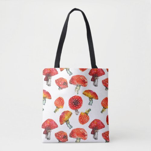 Watercolor mushrooms Cute fall pattern Tote Bag