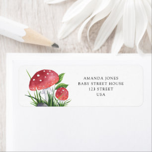 Watercolor MUSHROOMS Label