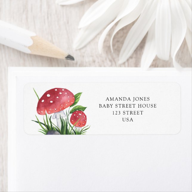 Watercolor MUSHROOMS Label (Insitu)