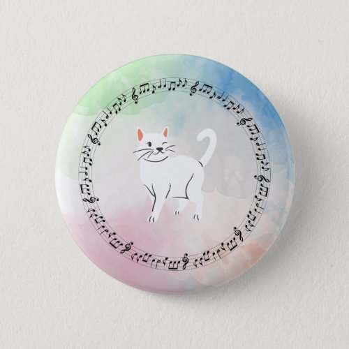 Watercolor Music Cat button