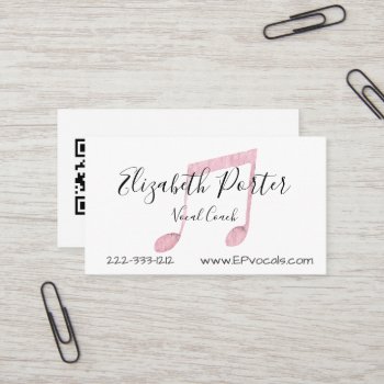 Watercolor Musical Notes Custom Qr Code Business Card by ArtbyAngela at Zazzle