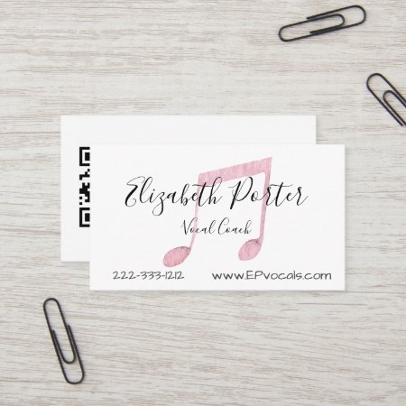 Watercolor Musical Notes Custom Qr Code Business Card
