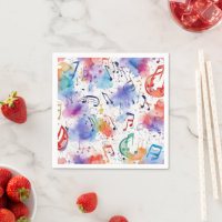 Watercolor musical notes