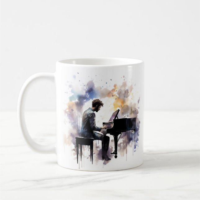 Watercolor musician  coffee mug (Left)