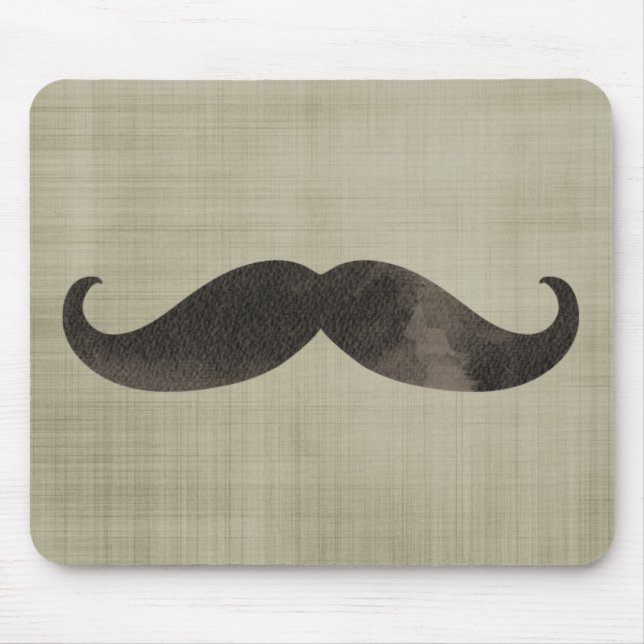 Watercolor Mustache Mouse Pad (Front)