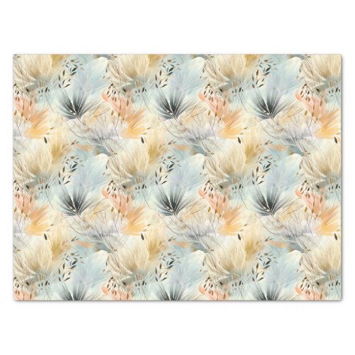 Watercolor Muted Blue Peach Yellow Beige Spring Tissue Paper