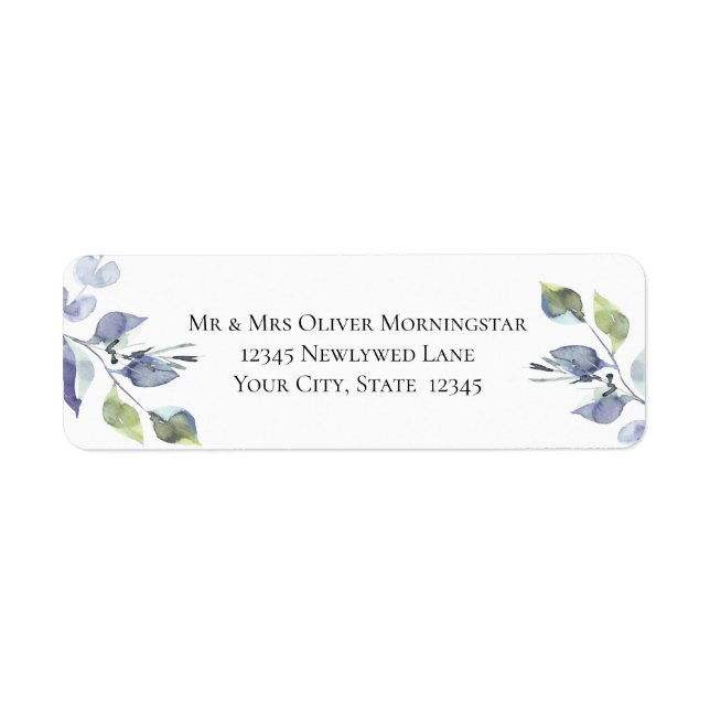 Watercolor Muted Greenery Label (Front)