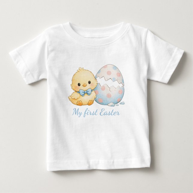 Watercolor My First Easter Chick Toddler Tshirt (Front)