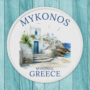 Watercolor Mykonos Greece Dreamscape Patch