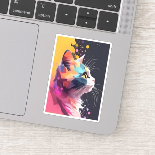 Watercolor Mystical Cute Cat Sticker