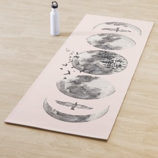 Watercolor Mystical Forest Lunar Moon Phases Name
