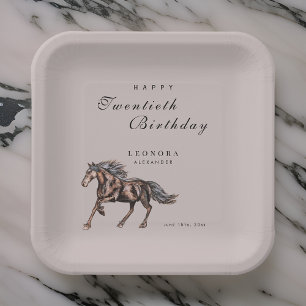 Watercolor Mystical Horse ANY Birthday Party Paper Plates