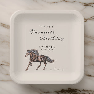 Watercolor Mystical Horse ANY Birthday Party Paper Plates