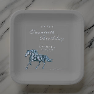 Watercolor Mystical Horse ANY Birthday Party Paper Plates
