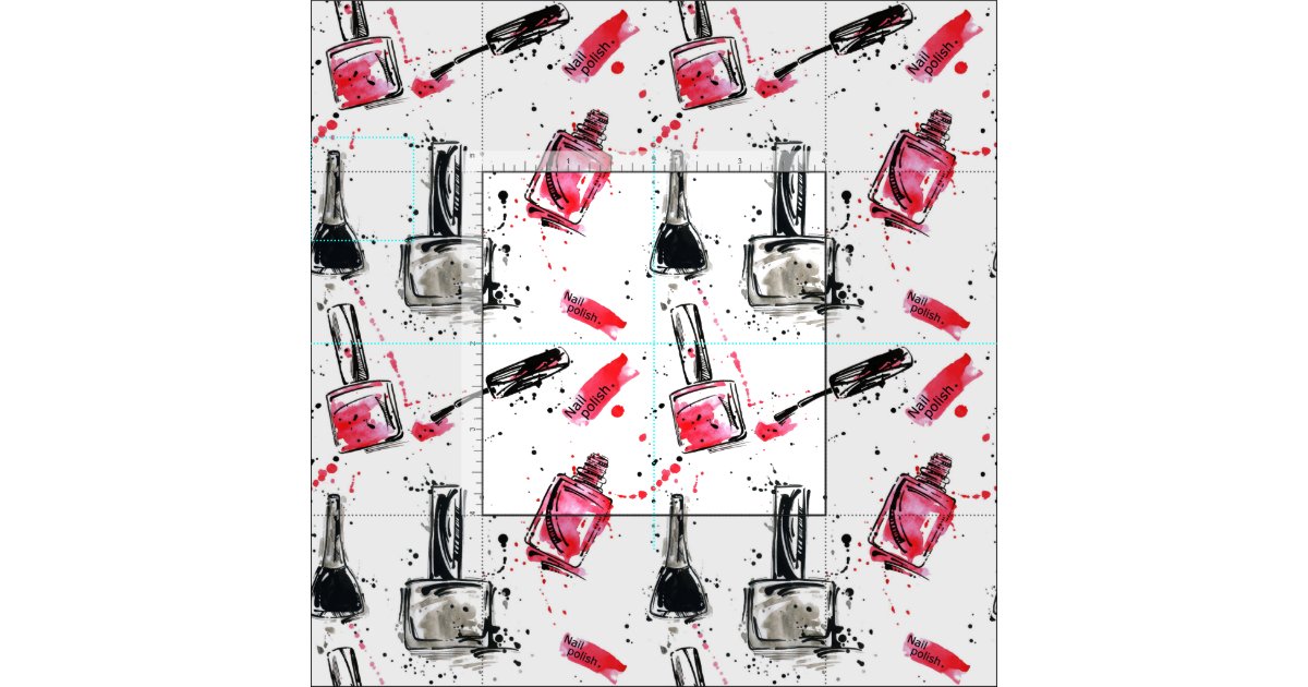 Watercolor Nail Polish Pattern Fabric Zazzle