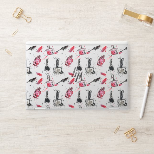 Watercolor Nail Polish Pattern HP Laptop Skin (Desk)