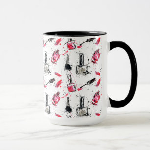 Watercolor Nail Polish Pattern Mug