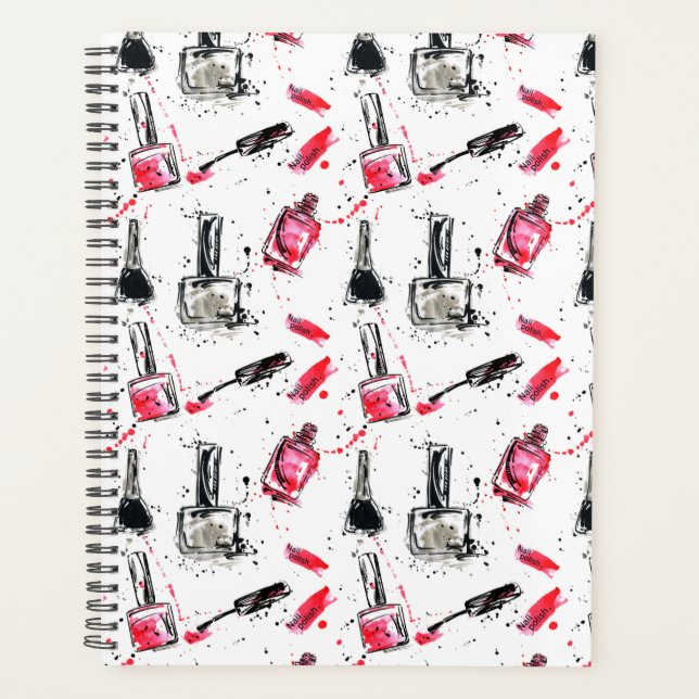 Watercolor Nail Polish Pattern Planner (Front)
