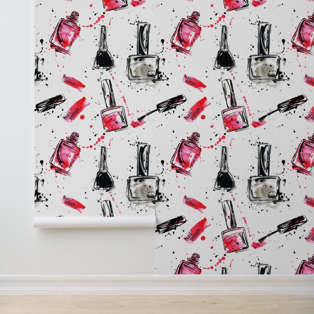 Watercolor Nail Polish Pattern Wallpaper (Application)