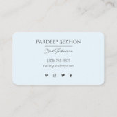 Watercolor Nail Tech Silver Marble Business Cards (Back)