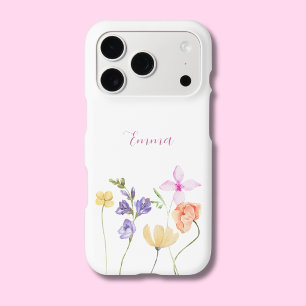 Watercolor Name Wildflower Minimalistic Boho iPhone 17 Pro Case