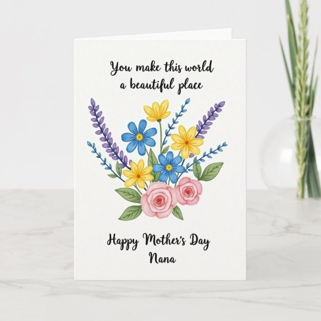 Watercolor Nanas Day Card (Front)