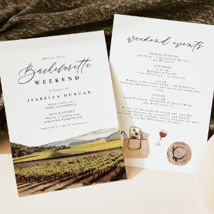 Watercolor Napa Sonoma Valley California Winery Invitation