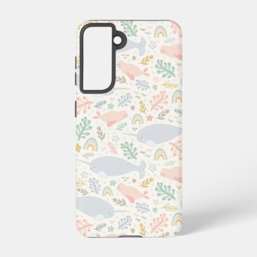 Watercolor Narwhal  Seal Pattern Samsung Galaxy S21 Case