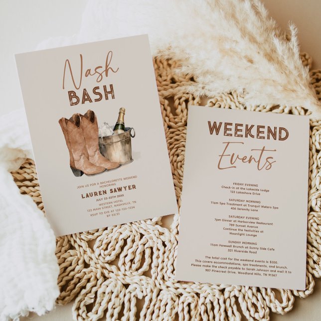 Watercolor Nash Bash Bachelorette Party Invitation (Creator Uploaded)