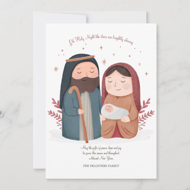 Watercolor Nativity Christmas Card (Front)