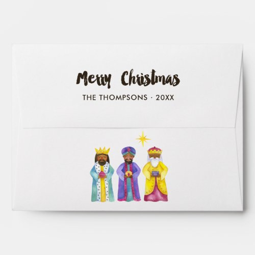 Watercolor Nativity Christmas Envelope