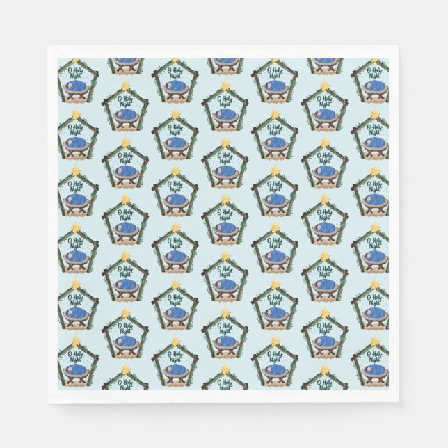 Watercolor Nativity Christmas  Napkins (Front)