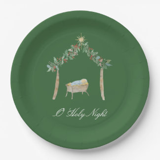 Watercolor Nativity Gift Tag Paper Plates