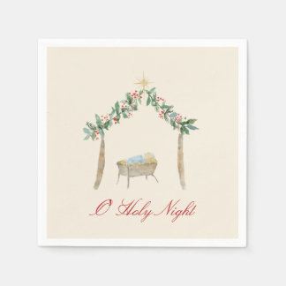 Watercolor Nativity Napkins
